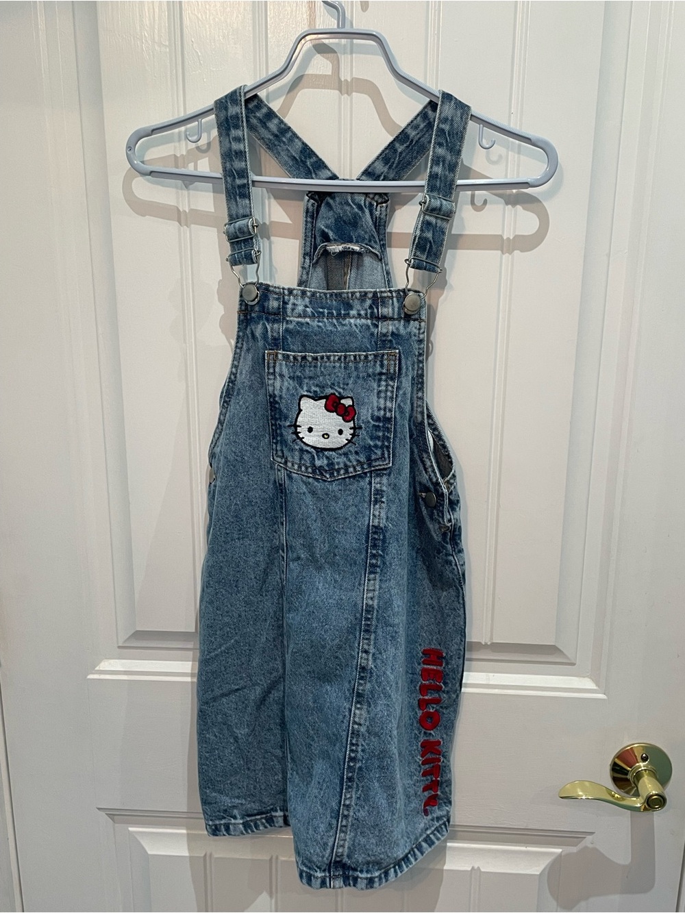 Hello Kitty Denim Overalls for Kids - Blue